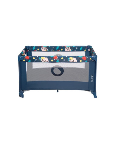 BN-LO-STEFI_BLUE_NAVY,Lionelo - Patut pliant cu un nivel Stefi, Cu intrare laterala cu fermoar, 2 roti, 120x60 cm, Conform cu st