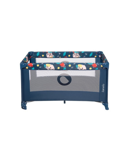 BN-LO-STEFI_BLUE_NAVY,Lionelo - Patut pliant cu un nivel Stefi, Cu intrare laterala cu fermoar, 2 roti, 120x60 cm, Conform cu st