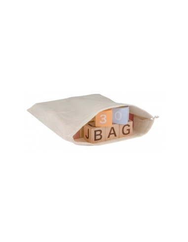 BN-80090,Joueco - Cuburi din lemn certificat FSC, Multifunctionale, Familia Wildies, 25x21 cm, 12 luni+, 30 piese, Multicolor