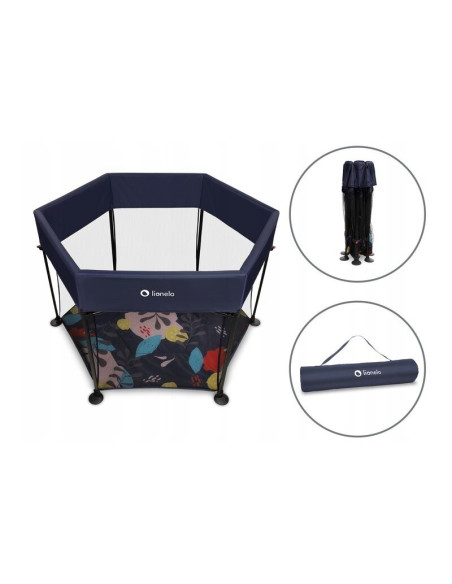 BN-LO-ROEL_BLUE_NAVY,Lionelo - Tarc de joaca Roel, Pliere ultra-compacta, Conform cu standardul europeane de securitate EN12227,