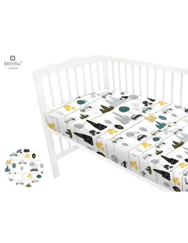 BN-6426972005869,MimiNu - Cearceaf cu elastic pentru patut 140X70 cm, Din bumbac certificat Oeko Tex Standard 100, Childrens Jou