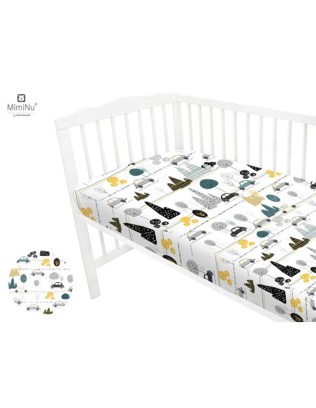 BN-6426972005869,MimiNu - Cearceaf cu elastic pentru patut 140X70 cm, Din bumbac certificat Oeko Tex Standard 100, Childrens Jou