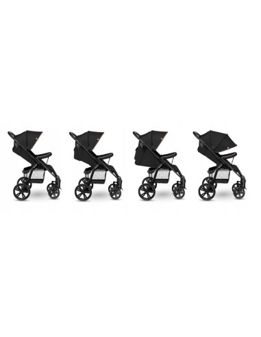 BN-LO-ANNET_BLACK_CARBON,Lionelo - Carucior sport Annet Plus, De la nastere, Cu accesorii si capotina XXL reglabila, 0 - 22 Kg, 