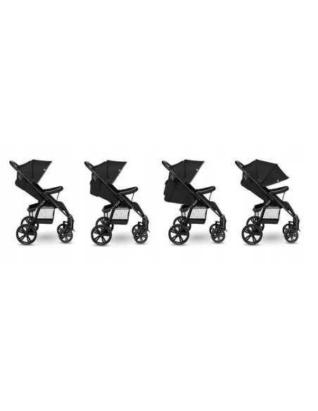 BN-LO-ANNET_BLACK_CARBON,Lionelo - Carucior sport Annet Plus, De la nastere, Cu accesorii si capotina XXL reglabila, 0 - 22 Kg, 