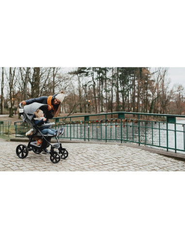 BN-LO-ANNET_BLACK_CARBON,Lionelo - Carucior sport Annet Plus, De la nastere, Cu accesorii si capotina XXL reglabila, 0 - 22 Kg, 