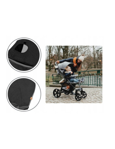 BN-LO-ANNET_BLACK_CARBON,Lionelo - Carucior sport Annet Plus, De la nastere, Cu accesorii si capotina XXL reglabila, 0 - 22 Kg, 