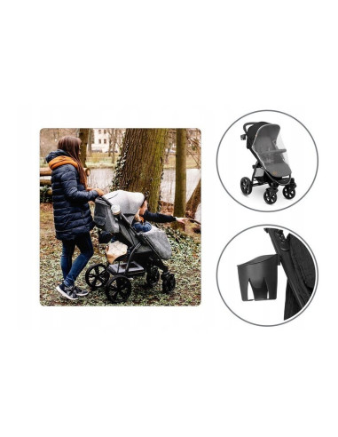 BN-LO-ANNET_BLACK_CARBON,Lionelo - Carucior sport Annet Plus, De la nastere, Cu accesorii si capotina XXL reglabila, 0 - 22 Kg, 