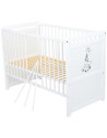 BN-BONAD2G01AL,Babyneeds - Patut din lemn Nadia II Girafa transformabil pentru bebe si junior, 120x60 cm, Multifunctional, Din l