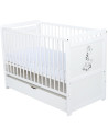 BN-BONAD2G02AL,Babyneeds- Patut din lemn Nadia II Girafa transformabil pt bebe si junior, 120x60 cm, Multifunctional, Cu sertar 