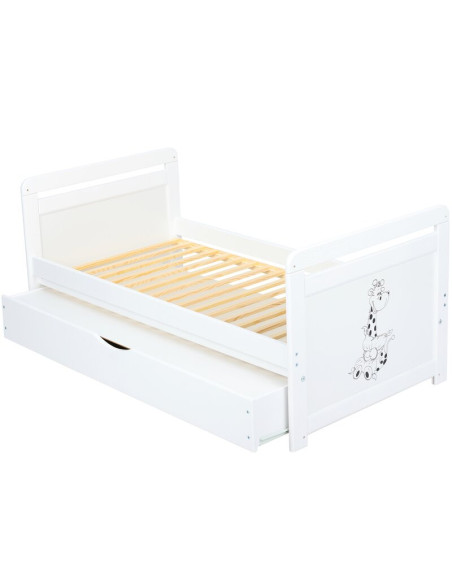 BN-BONAD2G02AL,Babyneeds- Patut din lemn Nadia II Girafa transformabil pt bebe si junior, 120x60 cm, Multifunctional, Cu sertar 