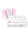 BN-6426972006149,MimiNu - Lenjerie patut 3 piese, Cu protectie laterala, Din bumbac certificat Oeko Tex Standard 100, Pentru pat