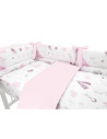 BN-6426972006149,MimiNu - Lenjerie patut 3 piese, Cu protectie laterala, Din bumbac certificat Oeko Tex Standard 100, Pentru pat