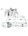 BN-6426972006286,MimiNu - Lenjerie patut 3 piese, Cu protectie laterala, Din bumbac certificat Oeko Tex Standard 100, Pentru pat
