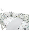 BN-6426972006286,MimiNu - Lenjerie patut 3 piese, Cu protectie laterala, Din bumbac certificat Oeko Tex Standard 100, Pentru pat