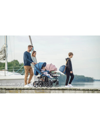 BN-LO-ANNET_PLUS_BLUE_DENIM,Lionelo - Carucior sport Annet Plus, De la nastere, Cu accesorii si capotina XXL reglabila, 0 - 22 K