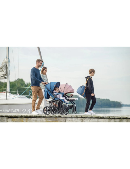 BN-LO-ANNET_PLUS_BLUE_DENIM,Lionelo - Carucior sport Annet Plus, De la nastere, Cu accesorii si capotina XXL reglabila, 0 - 22 K