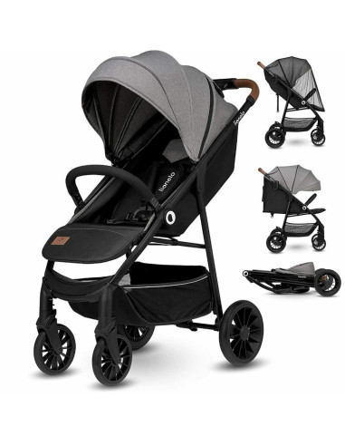 BN-LO-ZOEY_GREY_STONE,Lionelo - Carucior sport Zoey, De la nastere, Cu accesorii, Cadru din aluminiu, 0- 15 kg, Conform cu stand