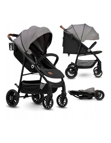 BN-LO-ZOEY_GREY_STONE,Lionelo - Carucior sport Zoey, De la nastere, Cu accesorii, Cadru din aluminiu, 0- 15 kg, Conform cu stand