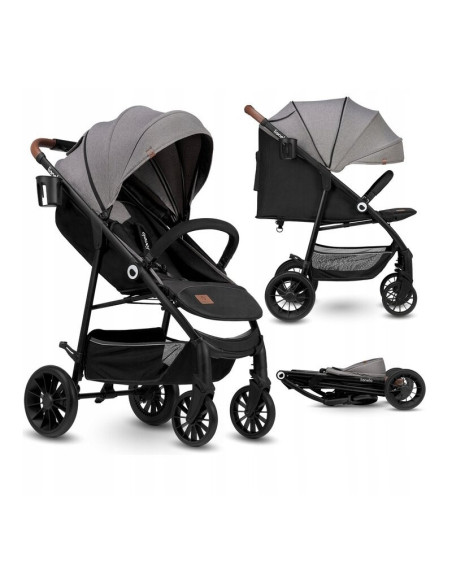 BN-LO-ZOEY_GREY_STONE,Lionelo - Carucior sport Zoey, De la nastere, Cu accesorii, Cadru din aluminiu, 0- 15 kg, Conform cu stand