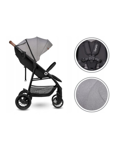 BN-LO-ZOEY_GREY_STONE,Lionelo - Carucior sport Zoey, De la nastere, Cu accesorii, Cadru din aluminiu, 0- 15 kg, Conform cu stand