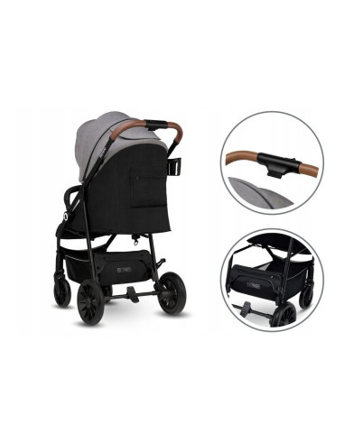 BN-LO-ZOEY_GREY_STONE,Lionelo - Carucior sport Zoey, De la nastere, Cu accesorii, Cadru din aluminiu, 0- 15 kg, Conform cu stand