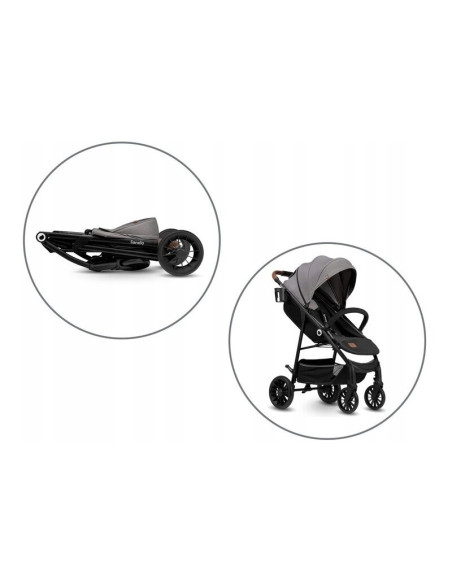 BN-LO-ZOEY_GREY_STONE,Lionelo - Carucior sport Zoey, De la nastere, Cu accesorii, Cadru din aluminiu, 0- 15 kg, Conform cu stand