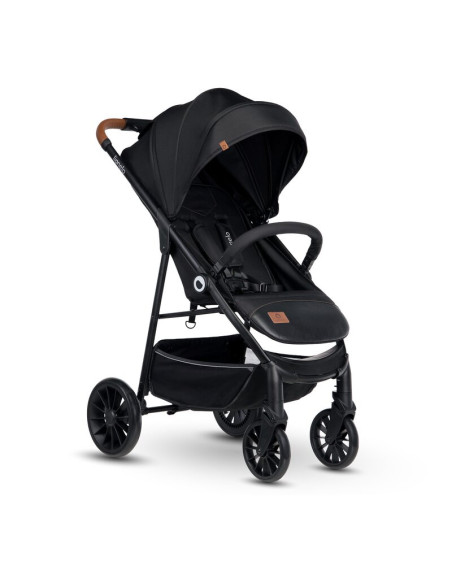 BN-LO-ZOEY_BLACK_ONYX,Lionelo - Carucior sport Zoey, De la nastere, Cu accesorii, Cadru din aluminiu, 0- 15 kg, Conform cu stand