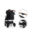 BN-LO-ZOEY_BLACK_ONYX,Lionelo - Carucior sport Zoey, De la nastere, Cu accesorii, Cadru din aluminiu, 0- 15 kg, Conform cu stand