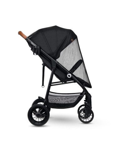 BN-LO-ZOEY_BLACK_ONYX,Lionelo - Carucior sport Zoey, De la nastere, Cu accesorii, Cadru din aluminiu, 0- 15 kg, Conform cu stand