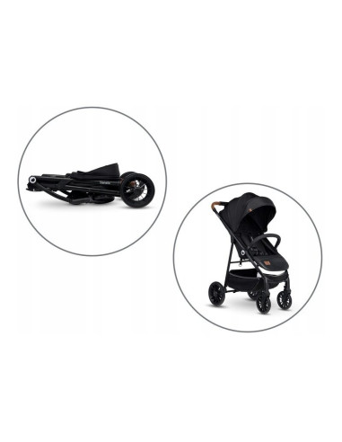 BN-LO-ZOEY_BLACK_ONYX,Lionelo - Carucior sport Zoey, De la nastere, Cu accesorii, Cadru din aluminiu, 0- 15 kg, Conform cu stand