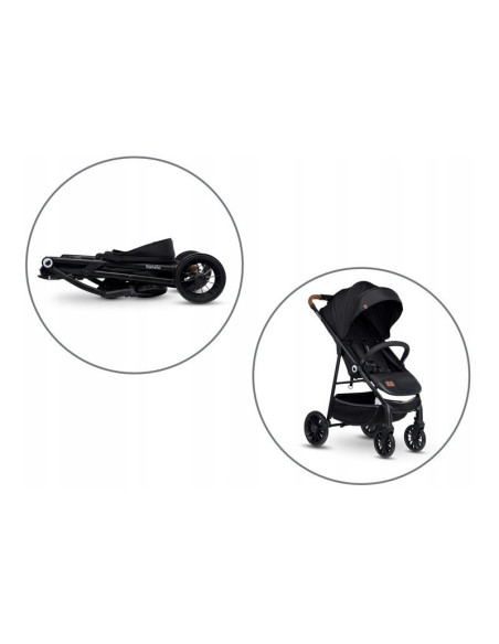 BN-LO-ZOEY_BLACK_ONYX,Lionelo - Carucior sport Zoey, De la nastere, Cu accesorii, Cadru din aluminiu, 0- 15 kg, Conform cu stand