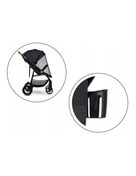 BN-LO-ZOEY_BLACK_ONYX,Lionelo - Carucior sport Zoey, De la nastere, Cu accesorii, Cadru din aluminiu, 0- 15 kg, Conform cu stand