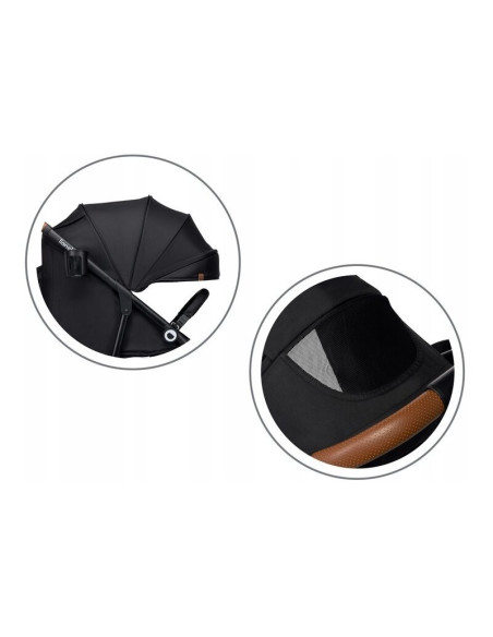 BN-LO-ZOEY_BLACK_ONYX,Lionelo - Carucior sport Zoey, De la nastere, Cu accesorii, Cadru din aluminiu, 0- 15 kg, Conform cu stand