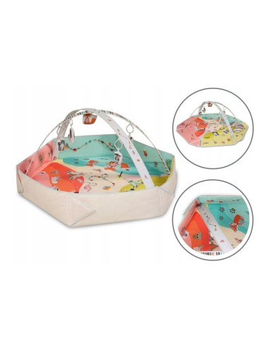 BN-LOE-JENNY_MULTICOLOR,Lionelo - Salteluta interactiva Jenny cu jucarii, 130x130 cm, Conform cu standardul european de securita