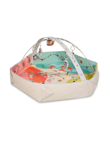 BN-LOE-JENNY_MULTICOLOR,Lionelo - Salteluta interactiva Jenny cu jucarii, 130x130 cm, Conform cu standardul european de securita