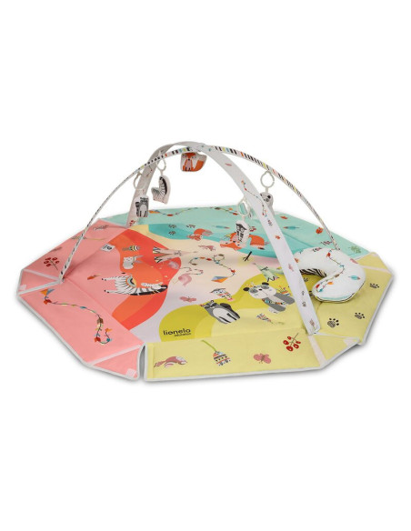 BN-LOE-JENNY_MULTICOLOR,Lionelo - Salteluta interactiva Jenny cu jucarii, 130x130 cm, Conform cu standardul european de securita