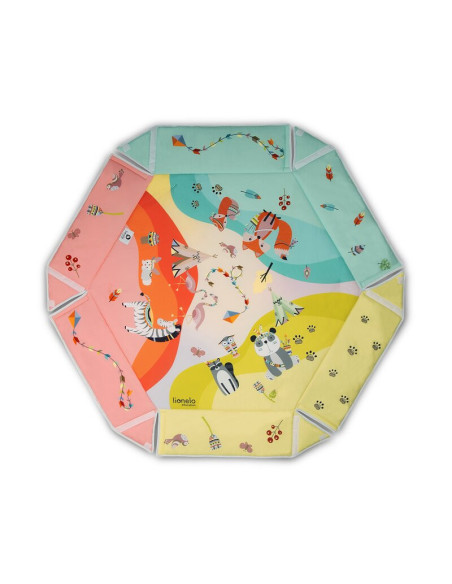 BN-LOE-JENNY_MULTICOLOR,Lionelo - Salteluta interactiva Jenny cu jucarii, 130x130 cm, Conform cu standardul european de securita