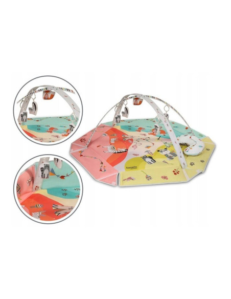 BN-LOE-JENNY_MULTICOLOR,Lionelo - Salteluta interactiva Jenny cu jucarii, 130x130 cm, Conform cu standardul european de securita