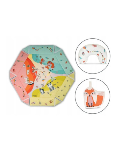 BN-LOE-JENNY_MULTICOLOR,Lionelo - Salteluta interactiva Jenny cu jucarii, 130x130 cm, Conform cu standardul european de securita