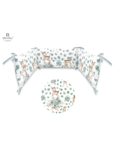 BN-6426972006620,MimiNu - Aparatoare pentru patut 120x60 cm, Din bumbac certificat Oeko Tex Standard 100, Cu inaltimea de 30 cm,