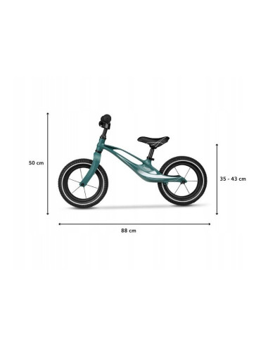 BN-LOE-BART_AIR_GREEN_FOREST,Lionelo - Bicicleta usoara Bart Air, Fara pedale, Cu roti gonflabile, Cu cadru din magneziu, Cu ghi