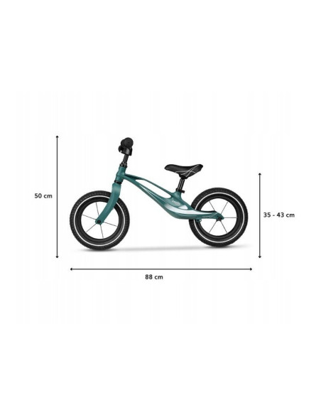 BN-LOE-BART_AIR_GREEN_FOREST,Lionelo - Bicicleta usoara Bart Air, Fara pedale, Cu roti gonflabile, Cu cadru din magneziu, Cu ghi