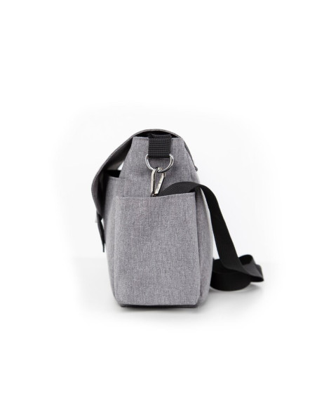 BN-200310,Petite&Mars - Geanta si organizator pentru mamici Sara, Cu 7 compartimente, Buzunar temic, Gri