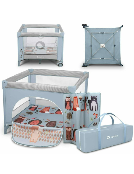 BN-LO-SOFIE_BLUE_SKY,Lionelo - Tarc de joaca Lene, Cu roti, Cu intrare laterala cu fermoar, 100 x 100 cm, Conform cu standardul 