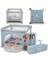 BN-LO-SOFIE_BLUE_SKY,Lionelo - Tarc de joaca Lene, Cu roti, Cu intrare laterala cu fermoar, 100 x 100 cm, Conform cu standardul 
