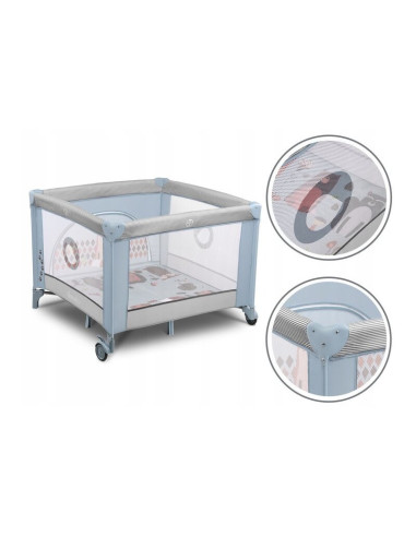 BN-LO-SOFIE_BLUE_SKY,Lionelo - Tarc de joaca Lene, Cu roti, Cu intrare laterala cu fermoar, 100 x 100 cm, Conform cu standardul 