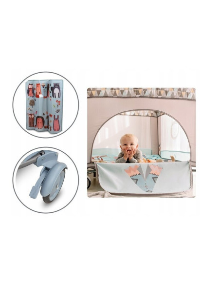 BN-LO-SOFIE_BLUE_SKY,Lionelo - Tarc de joaca Lene, Cu roti, Cu intrare laterala cu fermoar, 100 x 100 cm, Conform cu standardul 