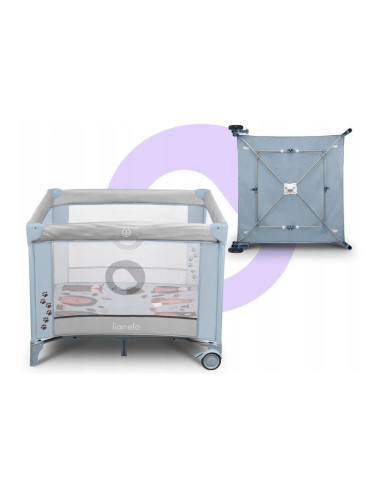 BN-LO-SOFIE_BLUE_SKY,Lionelo - Tarc de joaca Lene, Cu roti, Cu intrare laterala cu fermoar, 100 x 100 cm, Conform cu standardul 