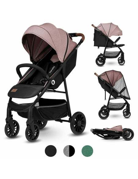 BN-LO-ZOEY_PINK_ROSE,Lionelo - Carucior sport Zoey, De la nastere, Cu accesorii, Cadru din aluminiu, 0- 15 kg, Conform cu standa