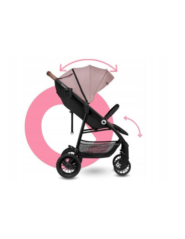 BN-LO-ZOEY_PINK_ROSE,Lionelo - Carucior sport Zoey, De la nastere, Cu accesorii, Cadru din aluminiu, 0- 15 kg, Conform cu standa